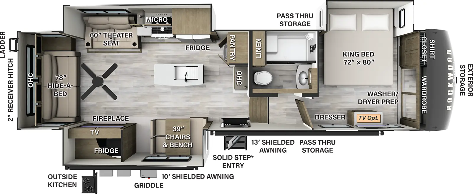 Rockwood Signature Fifth Wheels 372RL Floorplan